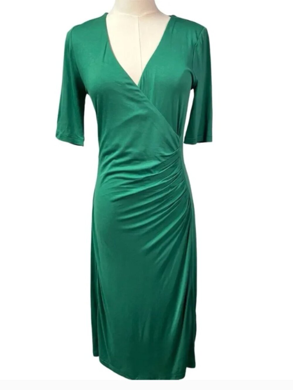 Boden Jersey Stretch Side Ruched Pencil Dress Jade Green Womens 6